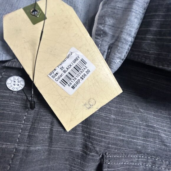 Free Planet Mens 3X Big & Tall Black/Gray Short-Sleeve Button-Up Shirt New $56 - Picture 4 of 10